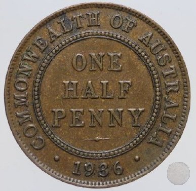 1/2 PENNY 1936 (Melbourne)