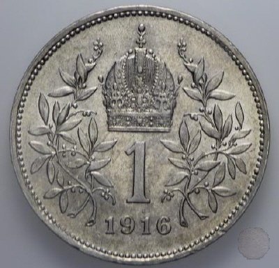 1 KORONA Argenti II tipo 1916 (Kremnitz)