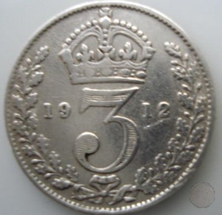 3 PENCE ARGENTO 1912 (Londra)