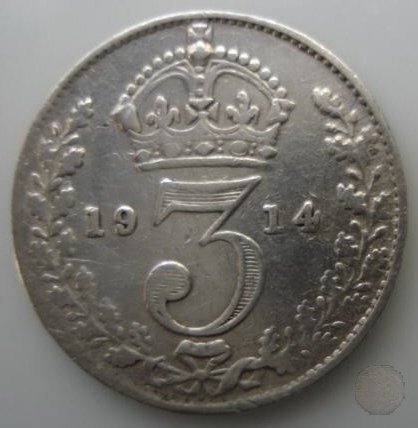 3 PENCE ARGENTO 1914 (Londra)