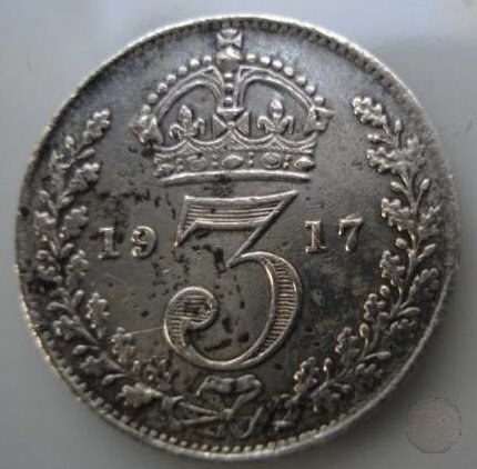 3 PENCE ARGENTO 1917 (Londra)