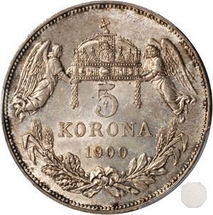 5 KORONA Argento I tipo 1900 (Kremnitz)