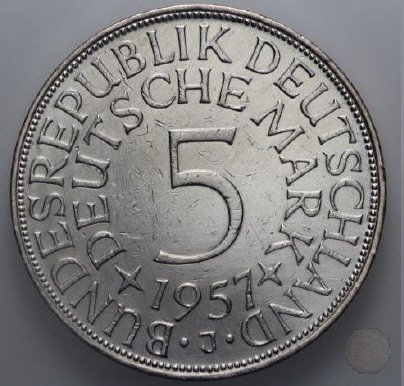 5 MARK Argento 1957 (Hamburg)