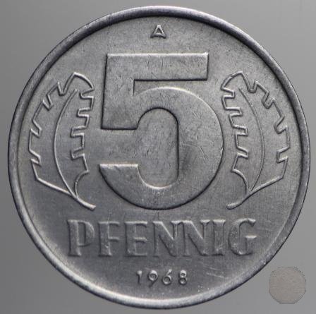 5 PFENNIG III tipo 1968 (Berlin)