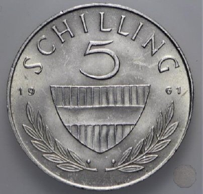 5 SCHILLING Argento 1961 (Vienna)