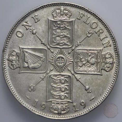 FLORIN (TWO SHILLING) ARGENTO 1919 (Londra)