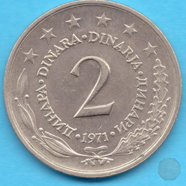 2 dinara III tipo 1971 (Belgrad)