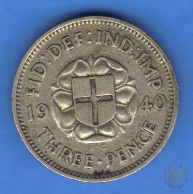 3 PENCE ARGENTO 1940 (Londra)