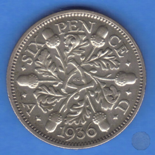 6 PENCE ARGENTO 1936 (Londra)