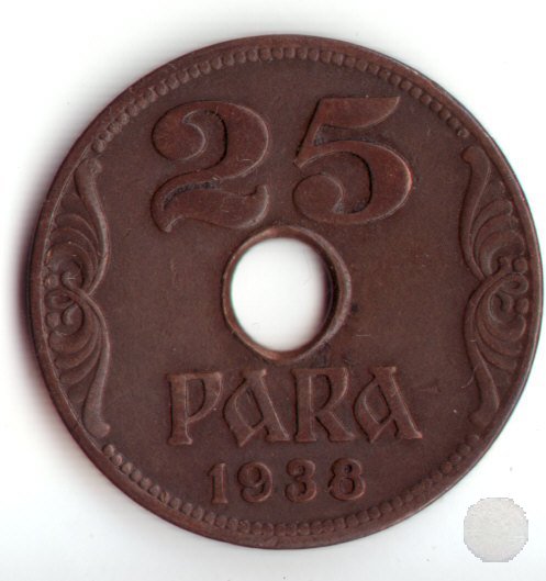 25 Para 1938 KM#17 1938 (Parigi)