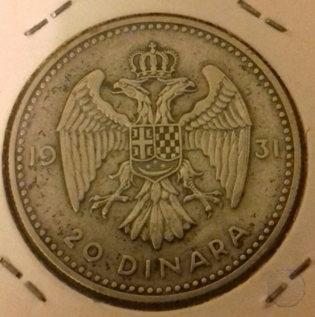 20 Dinara argento 1931 (Kovnica A.D.)