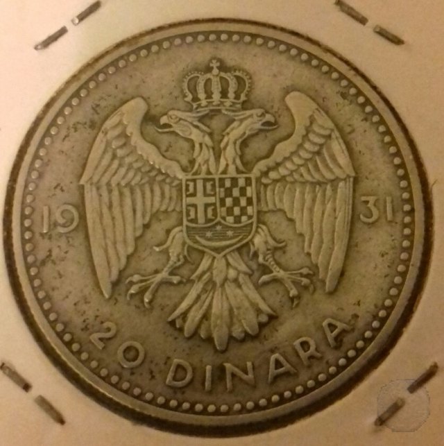 20 Dinara argento 1931 (Kovnica A.D.)