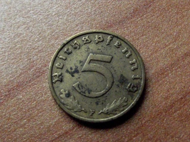 5 REICHSPFENNIG 1938 (Stuttgart)