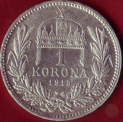 1 KORONA Argenti II tipo 1915 (Kremnitz)