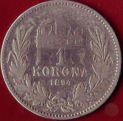 1 KORONA Argenti I tipo 1894 (Kremnitz)