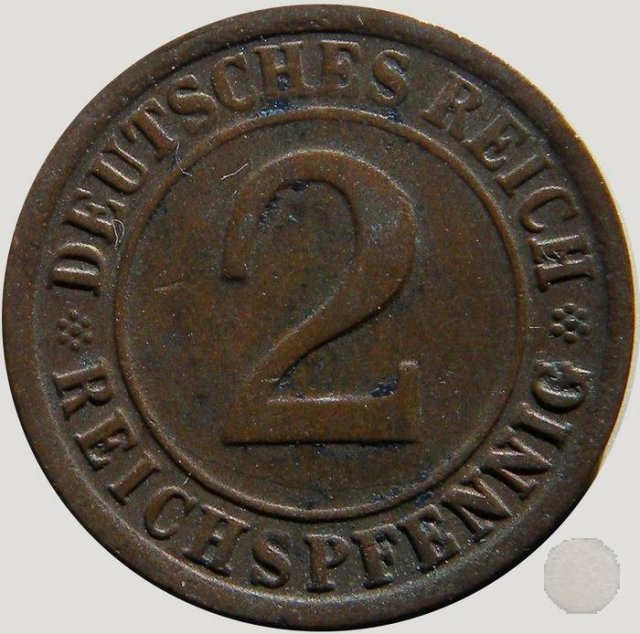 2 REICHSPFENNIG 1925 (Stuttgart)