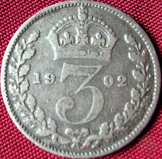 3 PENCE ARGENTO 1902 (Londra)