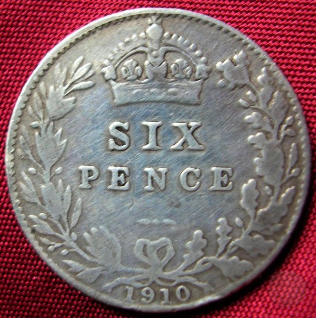 6 PENCE ARGENTO 1910 (Londra)