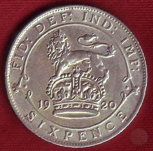 6 PENCE ARGENTO 1920 (Londra)