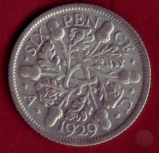 6 PENCE ARGENTO 1929 (Londra)