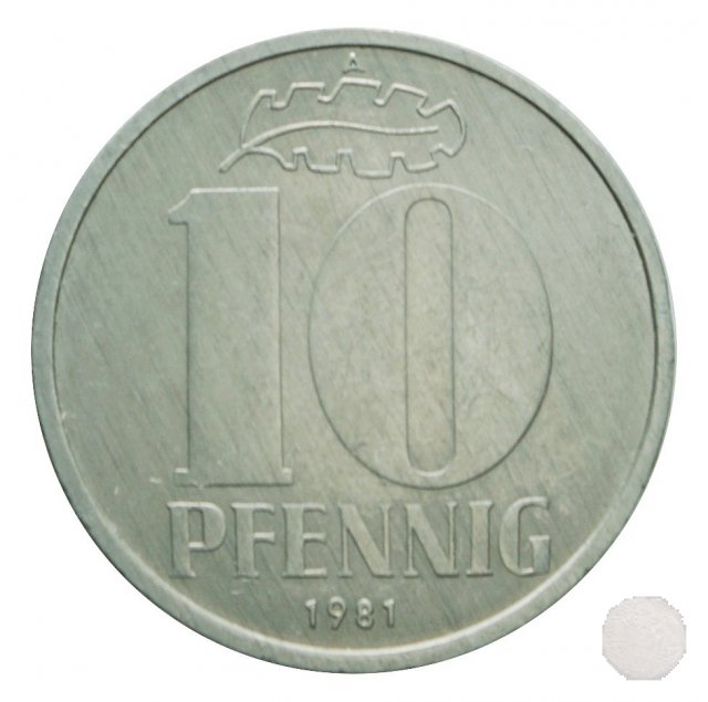 10 PFENNIG III tipo 1981 (Berlin)