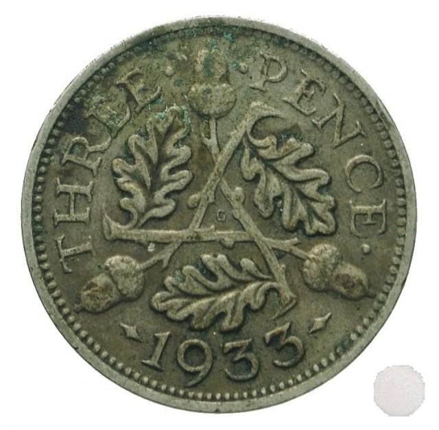 3 PENCE ARGENTO 1933 (Londra)