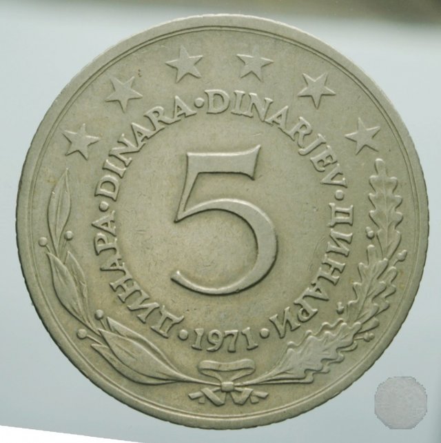 5 dinara III tipo 1971 (Belgrad)