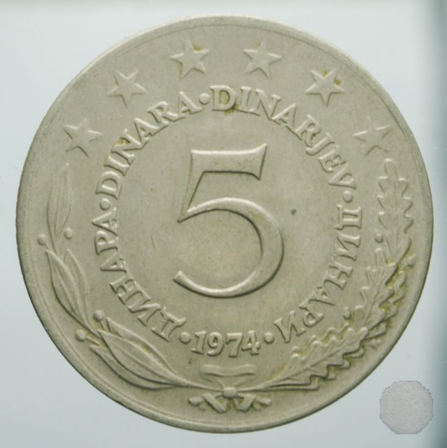 5 dinara III tipo 1974 (Belgrad)