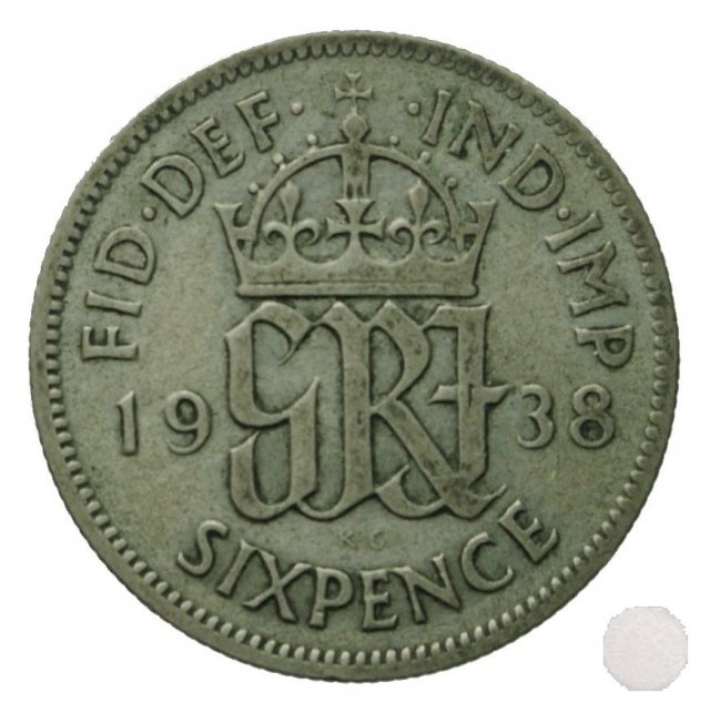 6 PENCE ARGENTO 1938 (Londra)