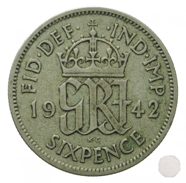 6 PENCE ARGENTO 1942 (Londra)