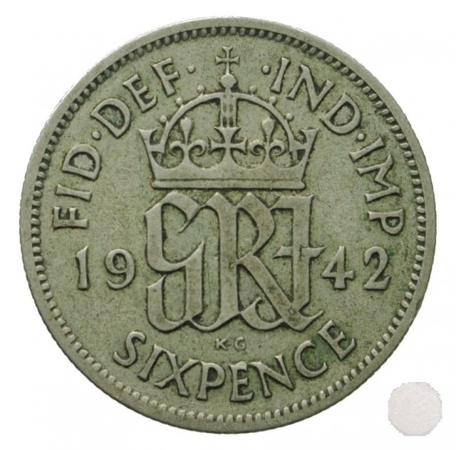 6 PENCE ARGENTO 1942 (Londra)