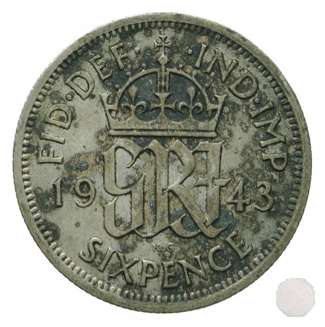 6 PENCE ARGENTO 1943 (Londra)