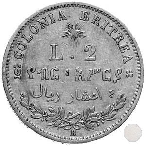 2 Lire (4/10 di Tallero) 1896 (Roma)